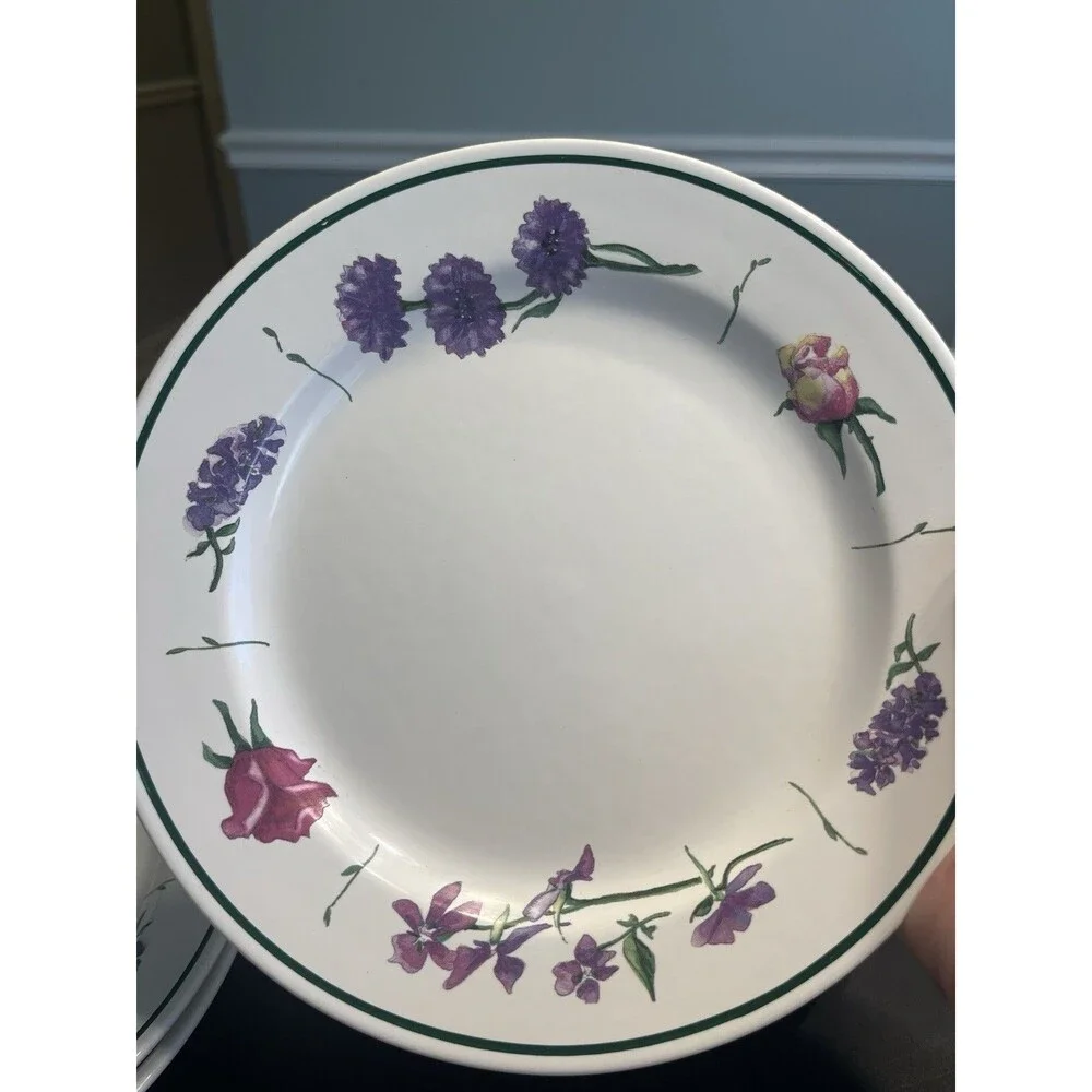 Williams Sonoma Floral Le Jardin 8.75” Luncheon Salad Plates Portugal 4pc